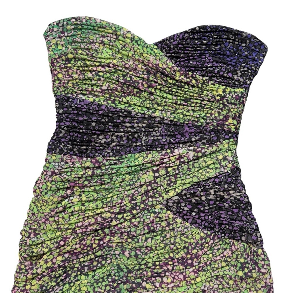 BCBGMaxAzria Sweetheart Bodycon Strapless Green Purple Dress Size 8 - Picture 10 of 10